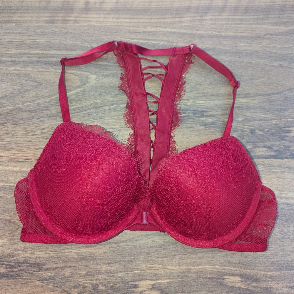Victoria's Secret Very Sexy Push-up Bra Red Lace 34B